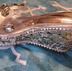 NICE WOMAN STYLISH BLING WEDGES